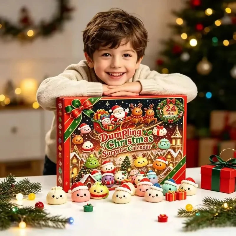 New Christmas Squishies Advent Calendar 24 Days Countdown Adviento Navidad Dumpling Squishy Slow Rising Squeeze Home Decor Gifts