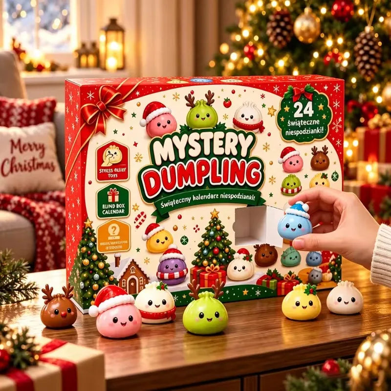 New Christmas Squishies Advent Calendar 24 Days Countdown Adviento Navidad Dumpling Squishy Slow Rising Squeeze Home Decor Gifts