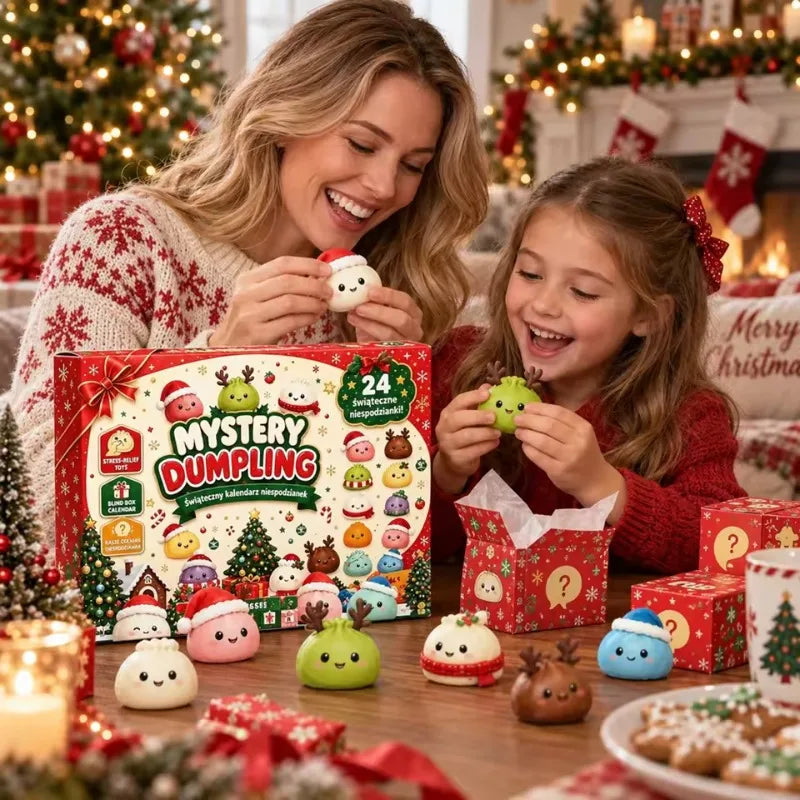 New Christmas Squishies Advent Calendar 24 Days Countdown Adviento Navidad Dumpling Squishy Slow Rising Squeeze Home Decor Gifts